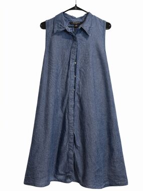 Sharagano Blue A-Line Midi Dress Size 16 Workwear Office Career Minimalist